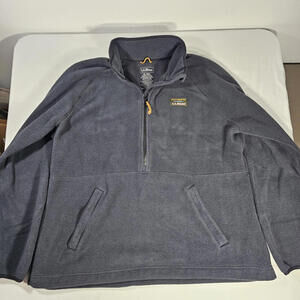 L.L. Bean Fleece Pullover Jacket Gray Long Sleeve 1/4 Zip Women's Size XL
